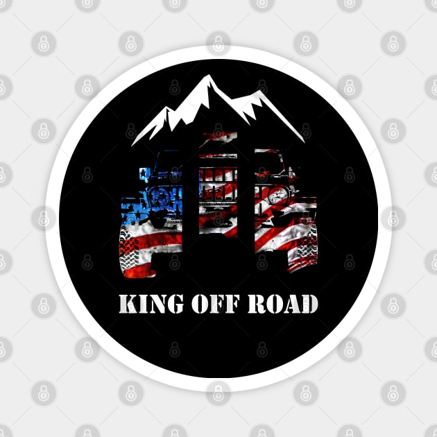 King off road jeep drive to the mountain Magnet by WOS